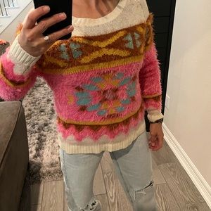 Flying Tomato Fuzzy Aztec NWT Sweater